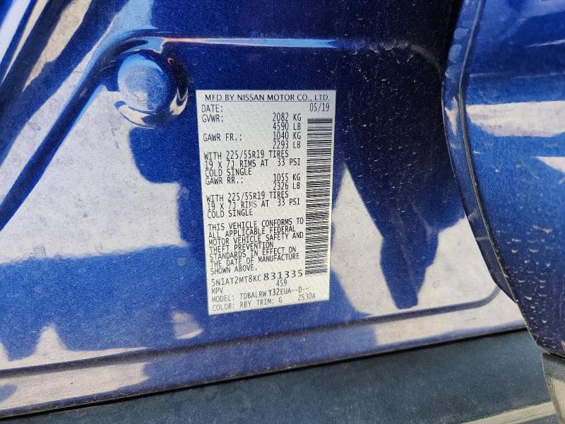 2019 NISSAN ROGUE SL 13