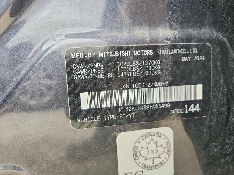 2024 MITSUBISHI MIRAGE ES 13