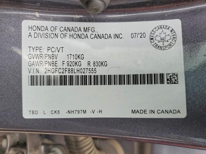 2020 HONDA CIVIC SPORT 13