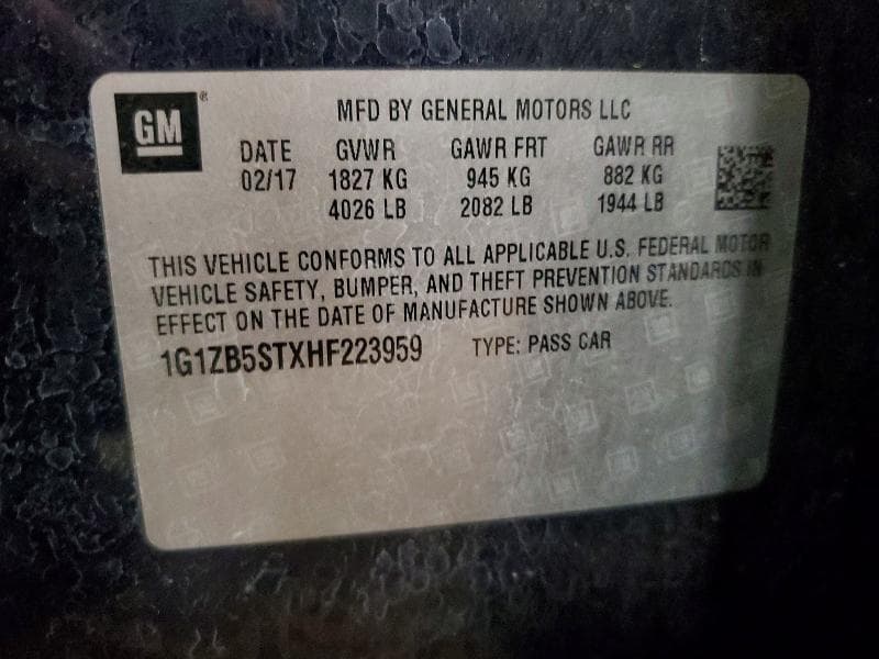 2017 CHEVROLET MALIBU LS 12