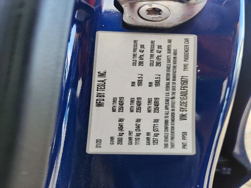 2020 TESLA MODEL 3 13