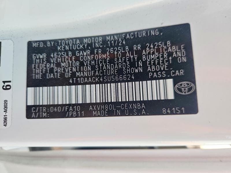 2025 TOYOTA CAMRY LE 12