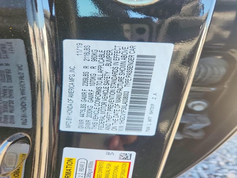 2020 HONDA ACCORD SPORT 13