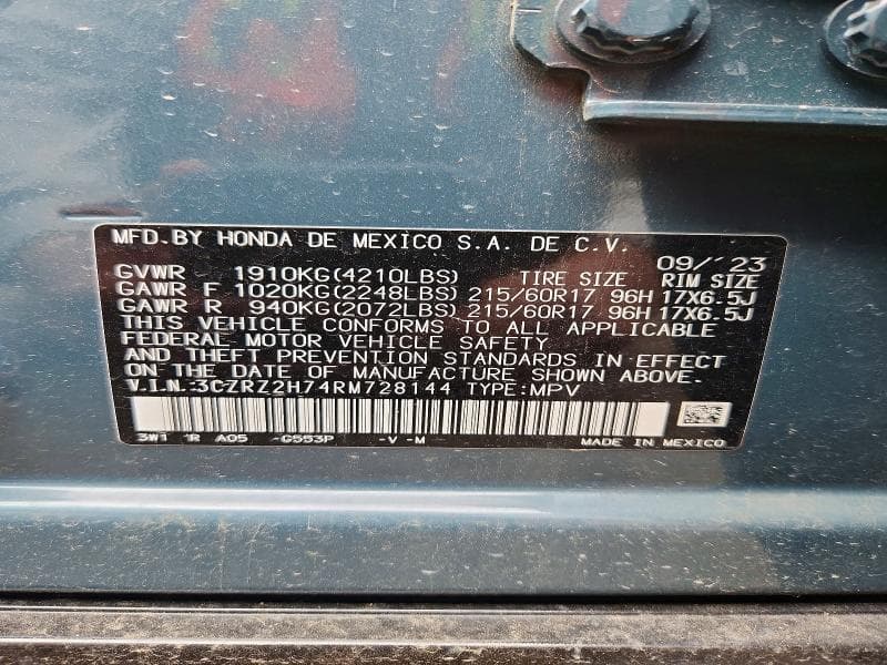 2024 HONDA HR-V EXL 13
