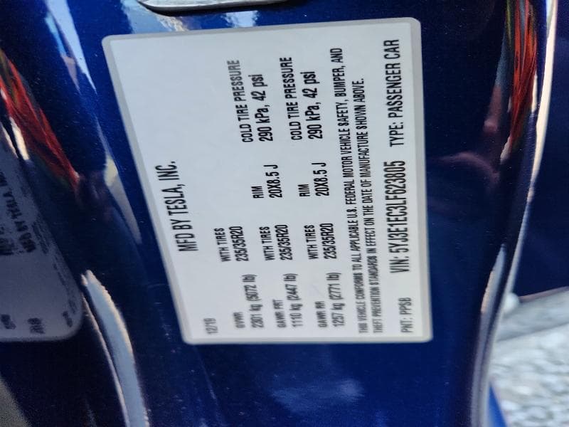 2020 TESLA MODEL 3 12