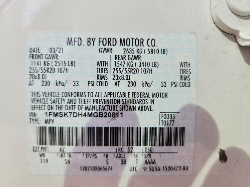 2021 FORD EXPLORER XLT 13