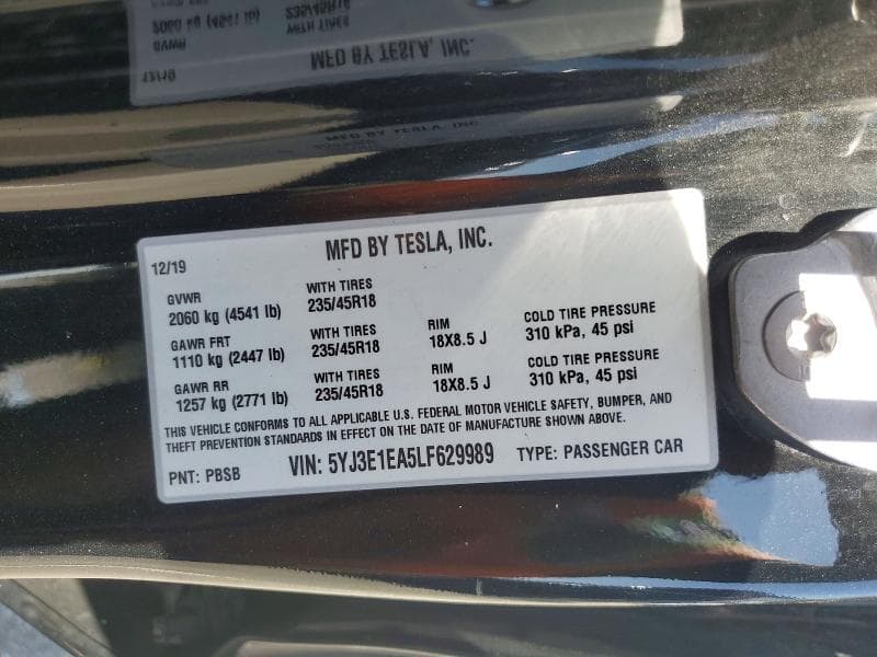 2020 TESLA MODEL 3 13