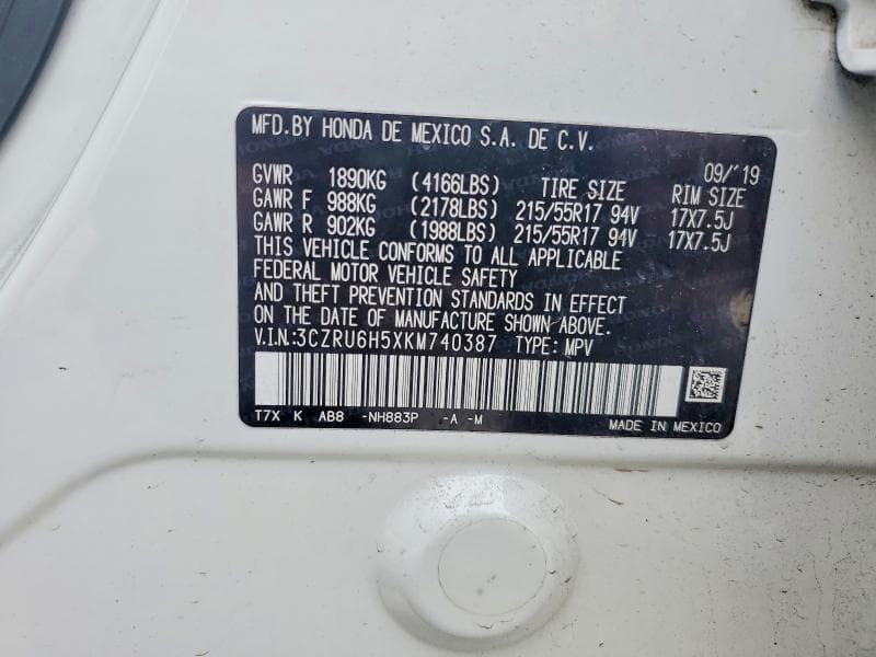 2019 HONDA HR-V EX 14