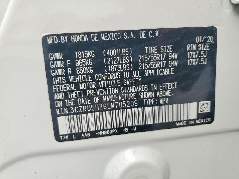 2020 HONDA HR-V LX 13