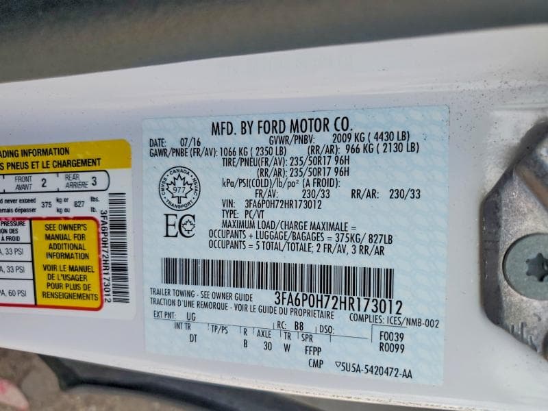 2017 FORD FUSION SE 13