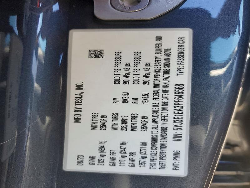 2023 TESLA MODEL 3 12