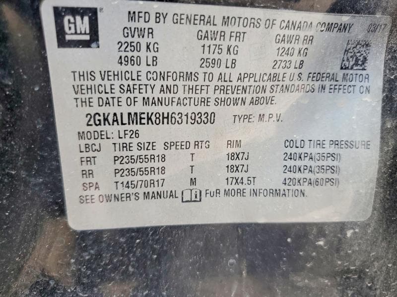 2017 GMC TERRAIN SLE 13