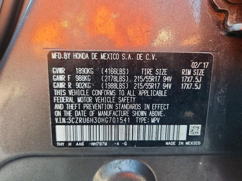 2017 HONDA HR-V LX 13