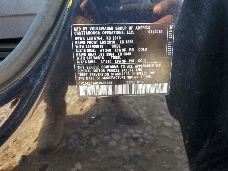 2019 VOLKSWAGEN ATLAS SE 13