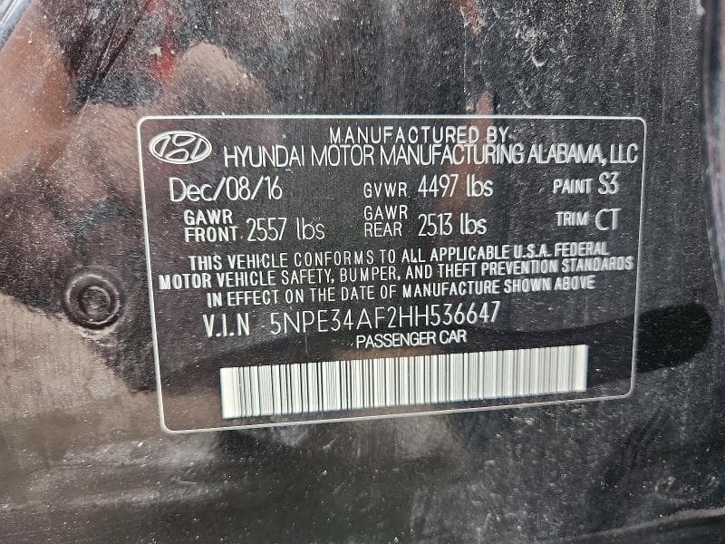 2017 HYUNDAI SONATA SPORT 12