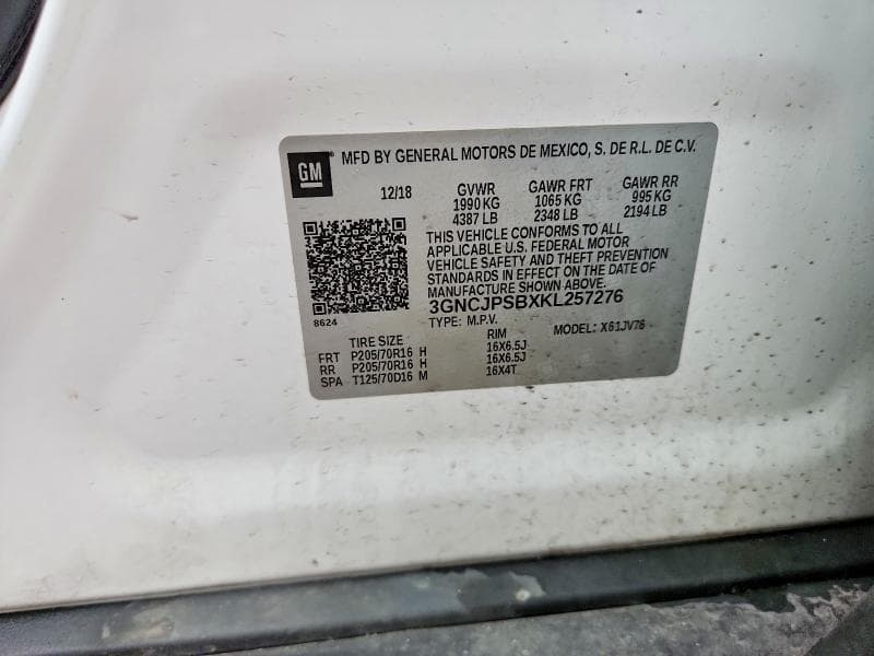 2019 CHEVROLET TRAX 1LT 12