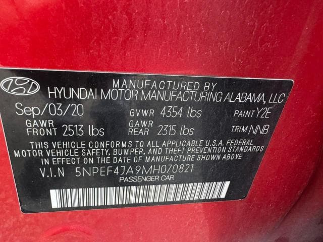 2021 HYUNDAI SONATA SEL 12