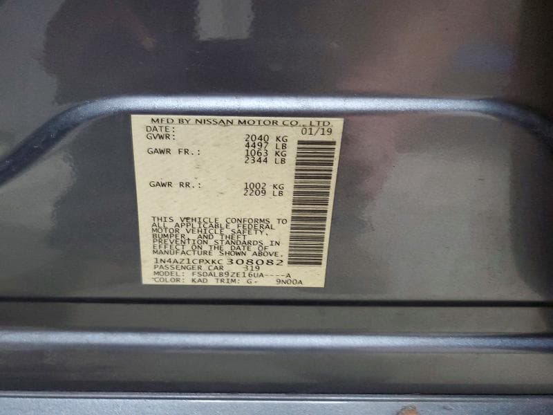 2019 NISSAN LEAF S 12