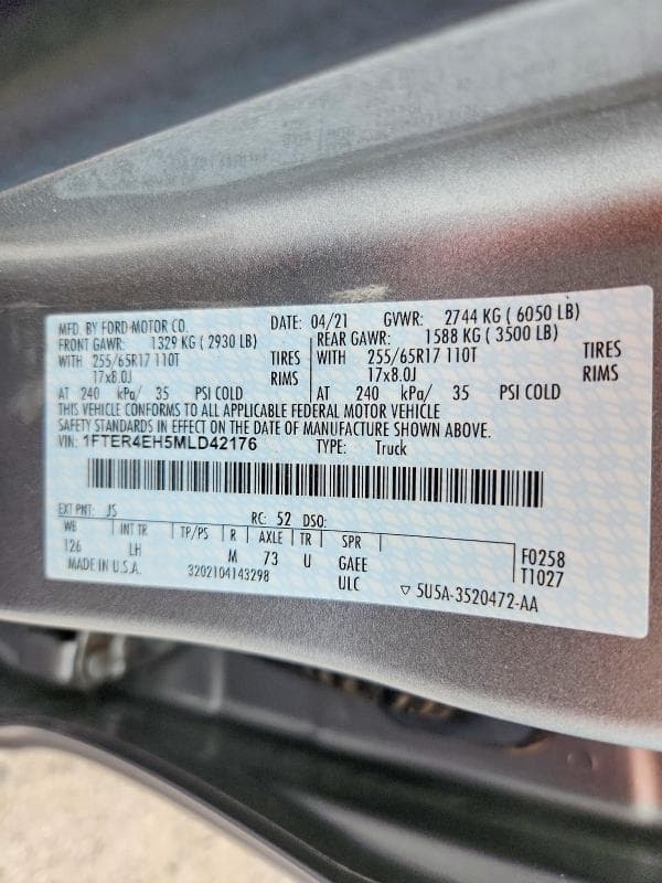 2021 FORD RANGER XL 13