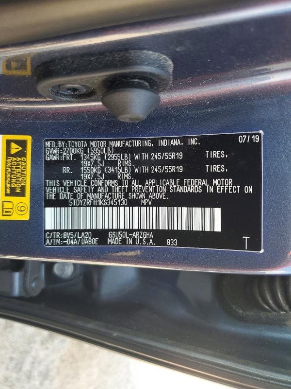 2019 TOYOTA HIGHLANDER LIMITED 14