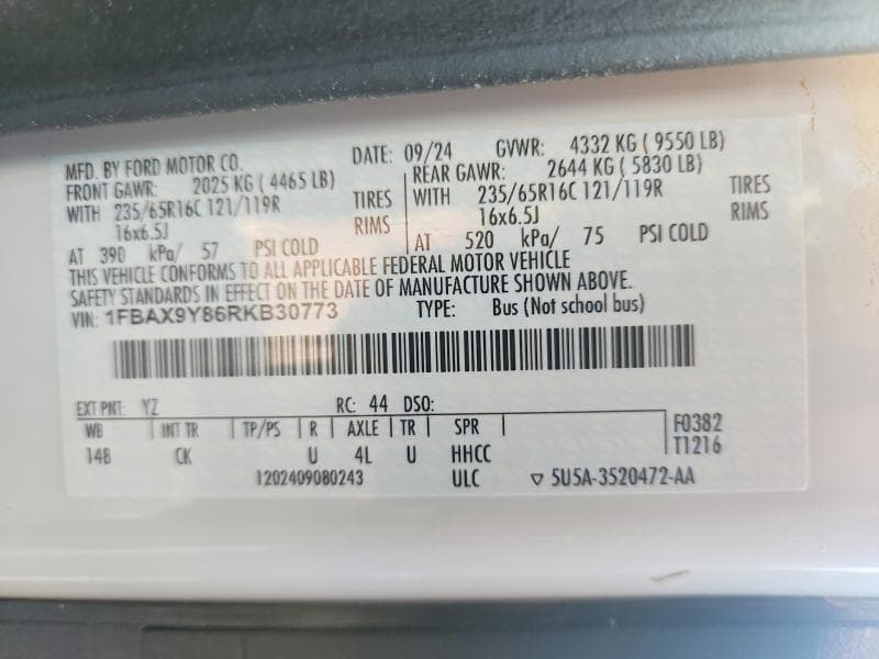 2024 FORD TRANSIT T-350 13