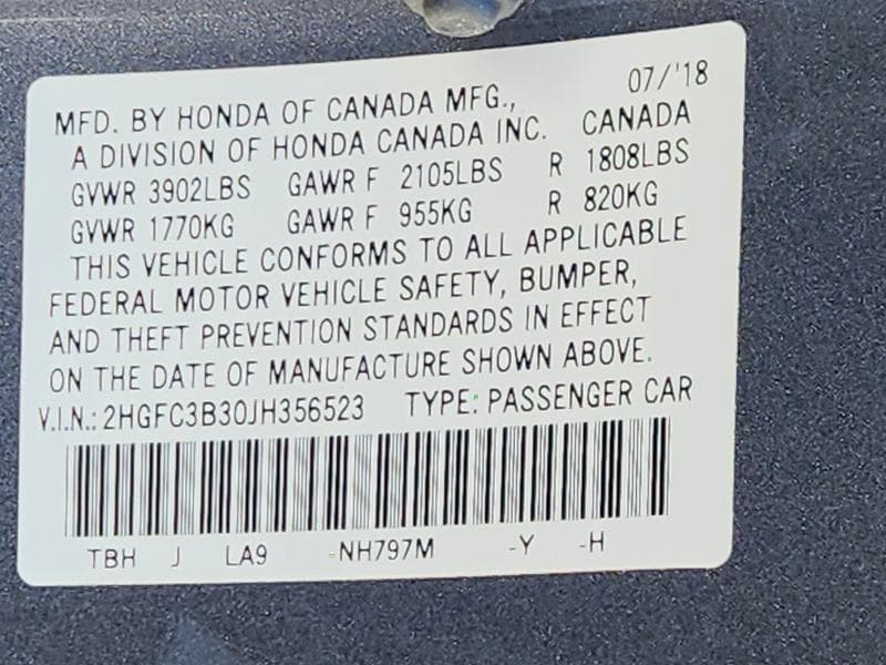 2018 HONDA CIVIC EX 12