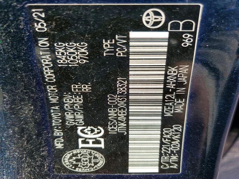 2021 TOYOTA COROLLA SE 12