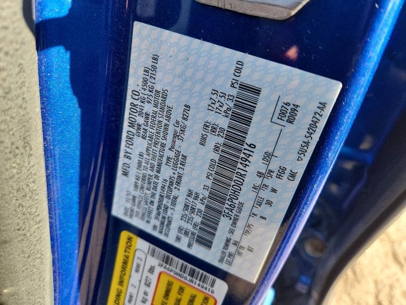 2018 FORD FUSION SE 12