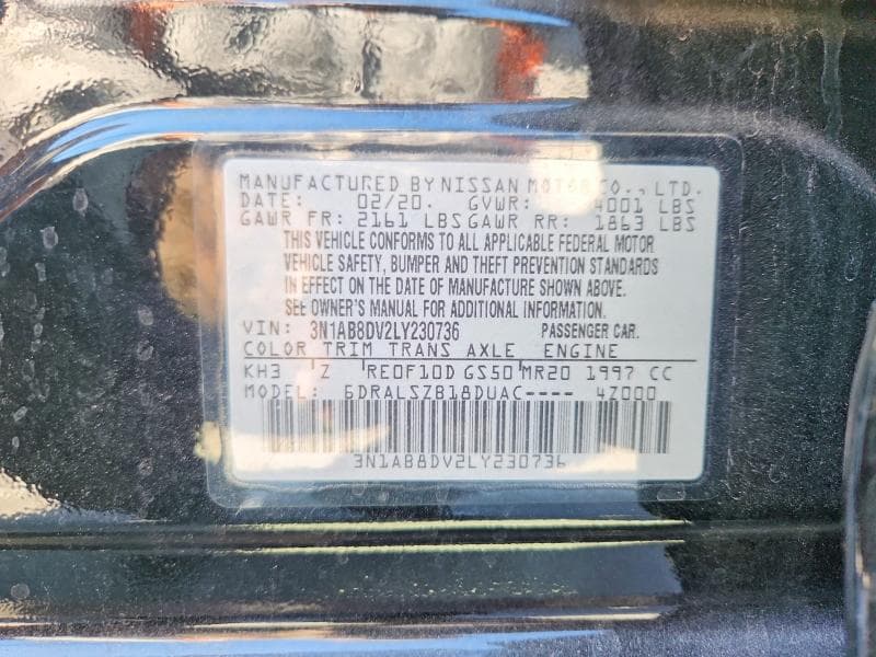 2020 NISSAN SENTRA SR 13