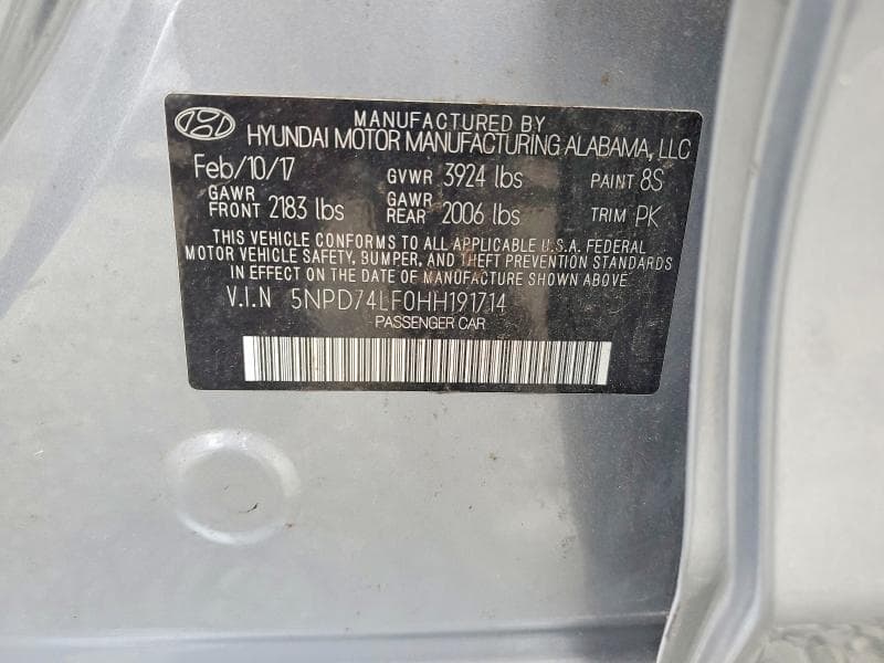 2017 HYUNDAI ELANTRA SE 12