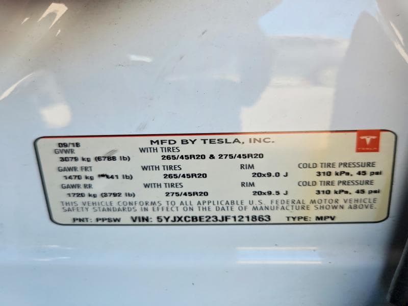 2018 TESLA MODEL X 13