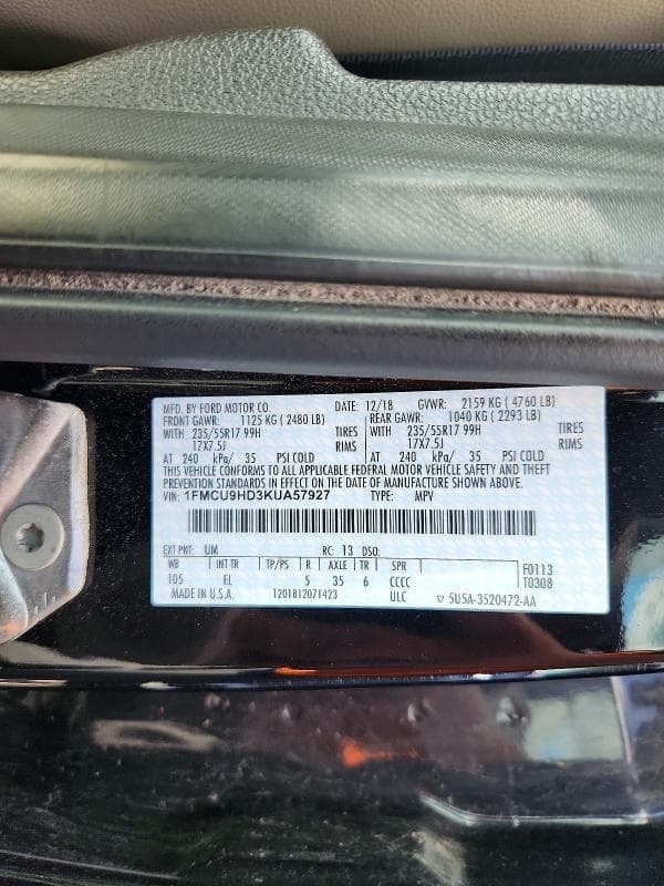 2019 FORD ESCAPE SEL 13