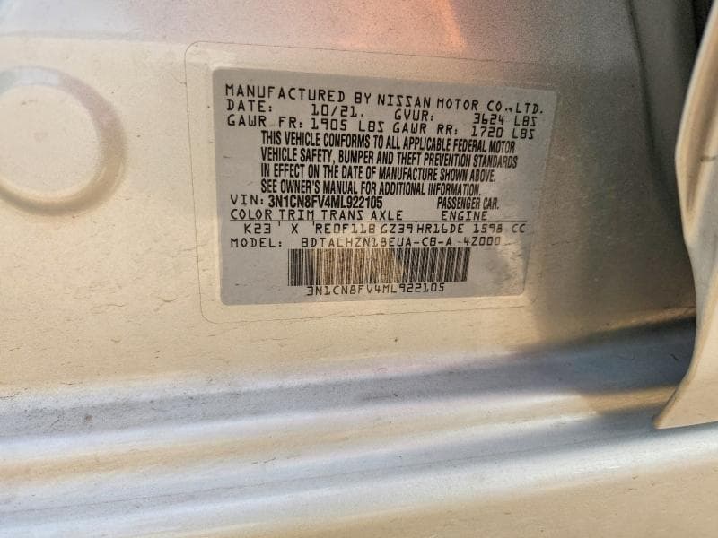 2021 NISSAN VERSA SR 13