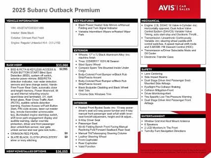2025 SUBARU OUTBACK PREMIUM 12