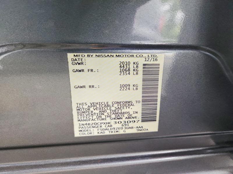 2017 NISSAN LEAF SV 13