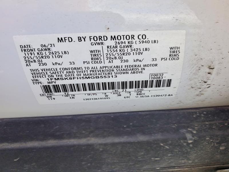 2021 FORD EXPLORER LIMITED 13
