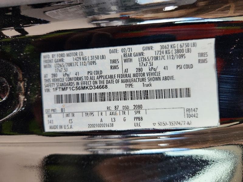 2021 FORD F150 12