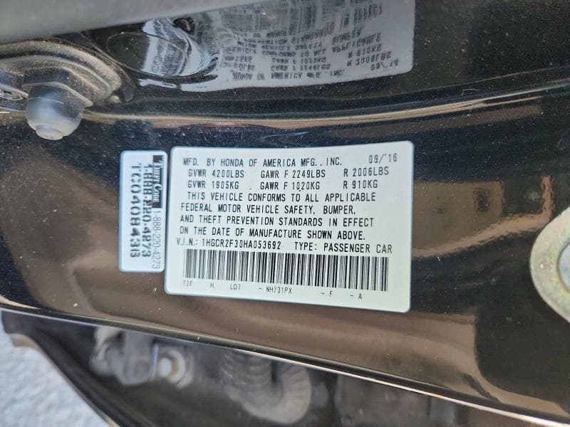 2017 HONDA ACCORD LX 13