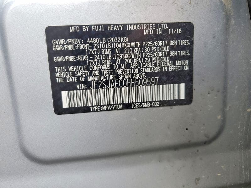 2017 SUBARU FORESTER 2.5I PREMIUM 13