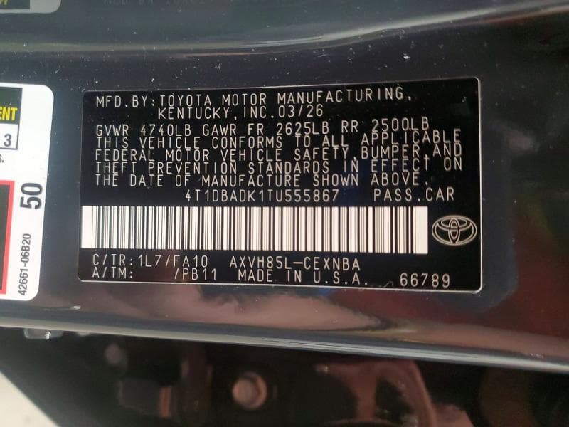 2026 TOYOTA CAMRY LE 13