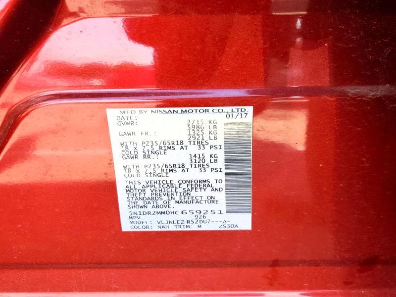 2017 NISSAN PATHFINDER SV 13