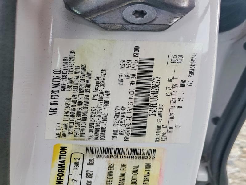 2017 FORD FUSION SE HYBRID 12