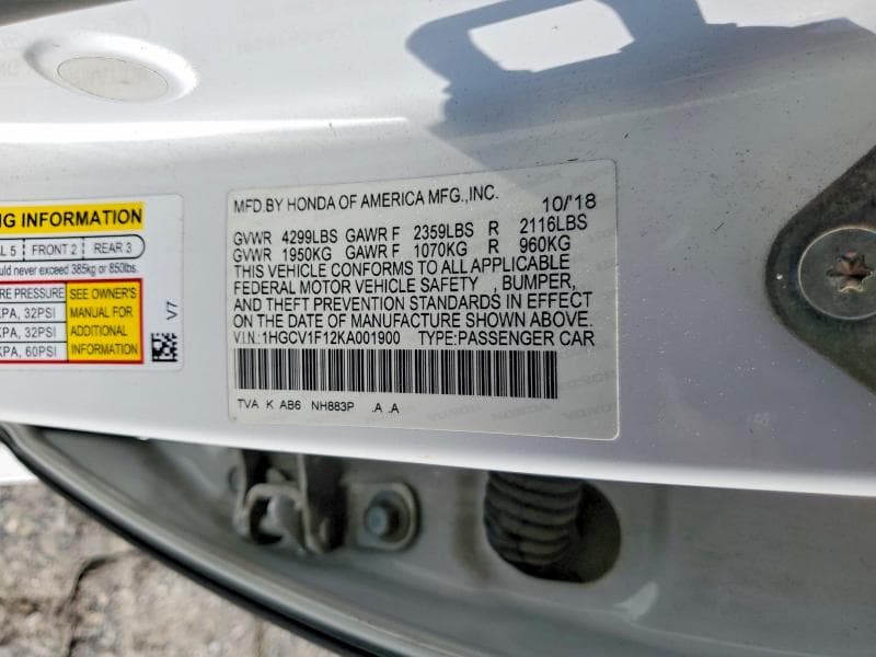 2019 HONDA ACCORD LX 12