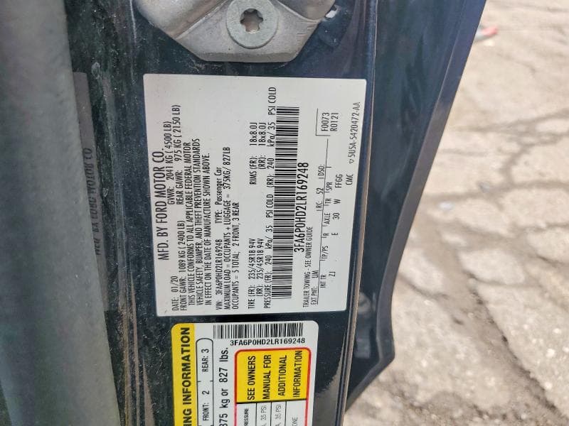 2020 FORD FUSION SE 13