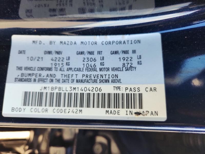 2021 MAZDA 3 PREFERRED 12