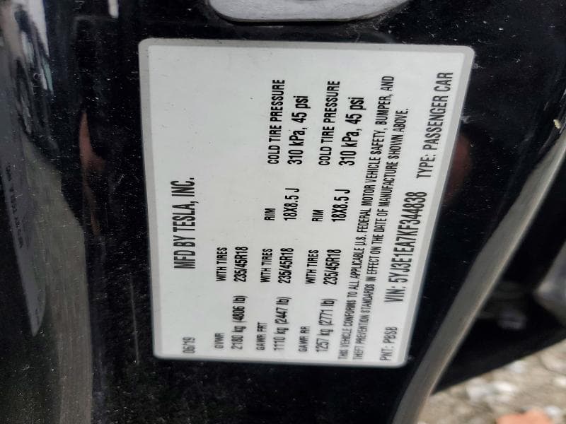 2019 TESLA MODEL 3 12