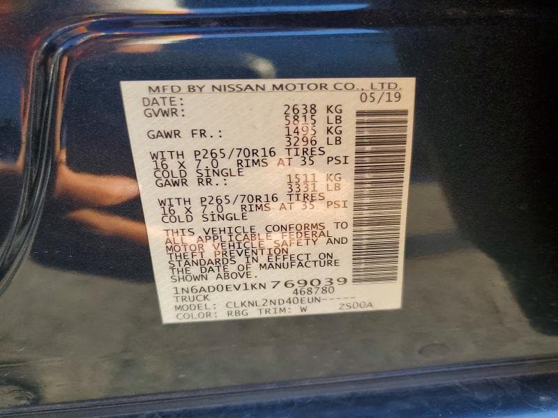 2019 NISSAN FRONTIER SV 13