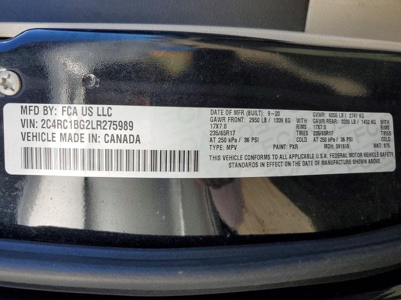 2020 CHRYSLER PACIFICA TOURING L 13