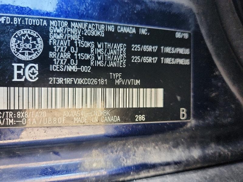 2019 TOYOTA RAV4 XLE 13