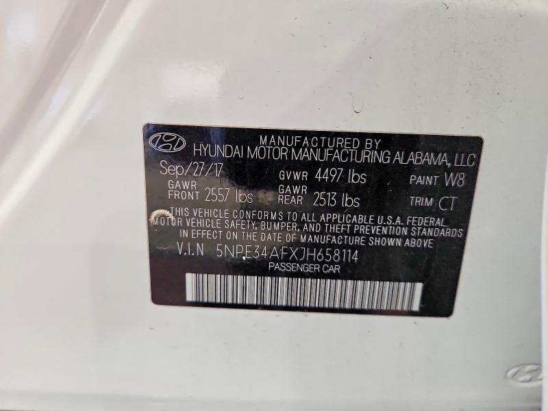 2018 HYUNDAI SONATA SEL 12